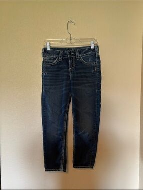 Silver Jeans Suki Mid Capri Women’s W28/L24 Dark Wash Stretch Denim Jeans